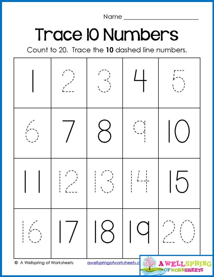 Trace Numbers 1 20 Write And Fill In The Numbers Too 
