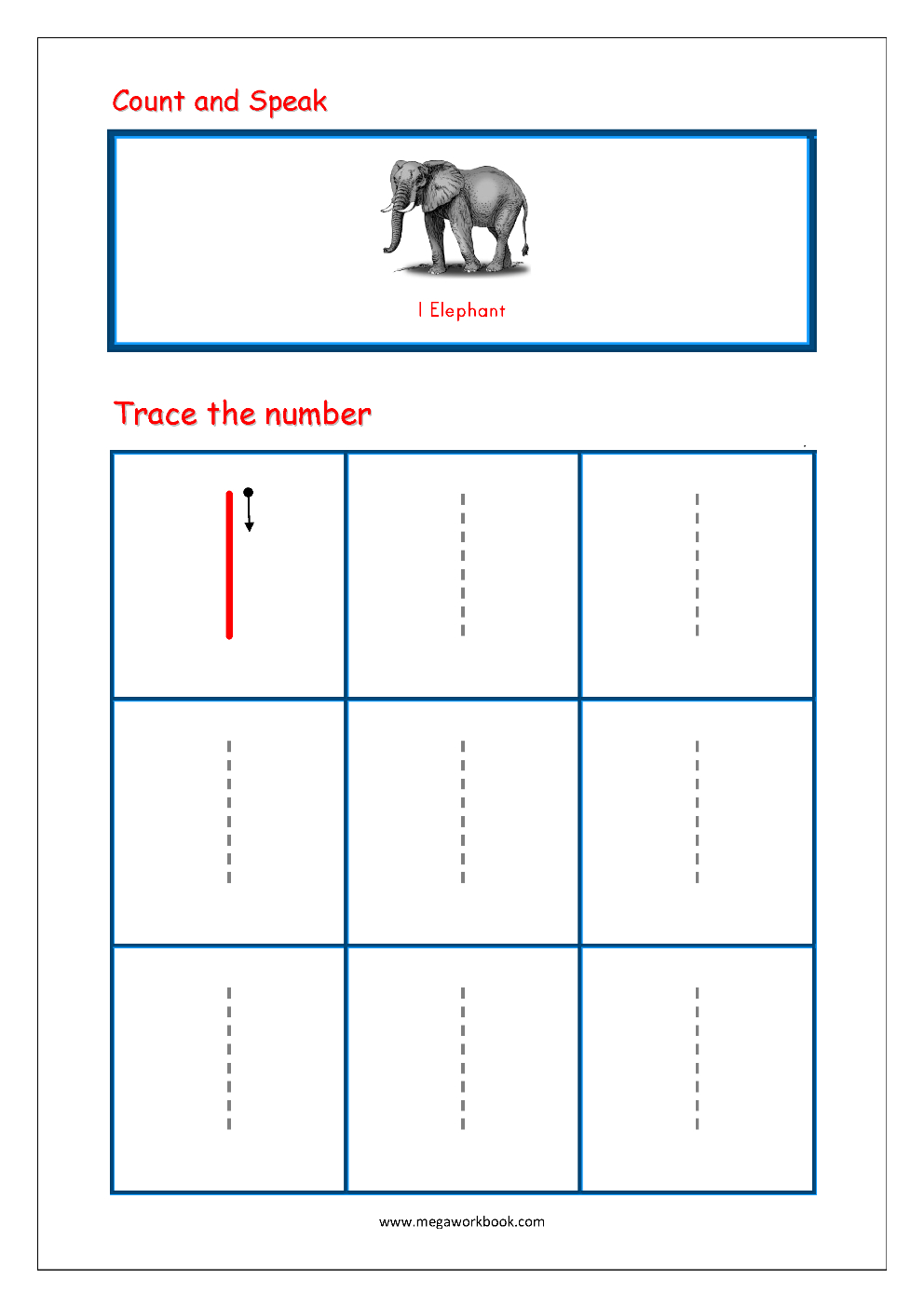 Tracing Numbers 1 10 Worksheets For Kindergarten 