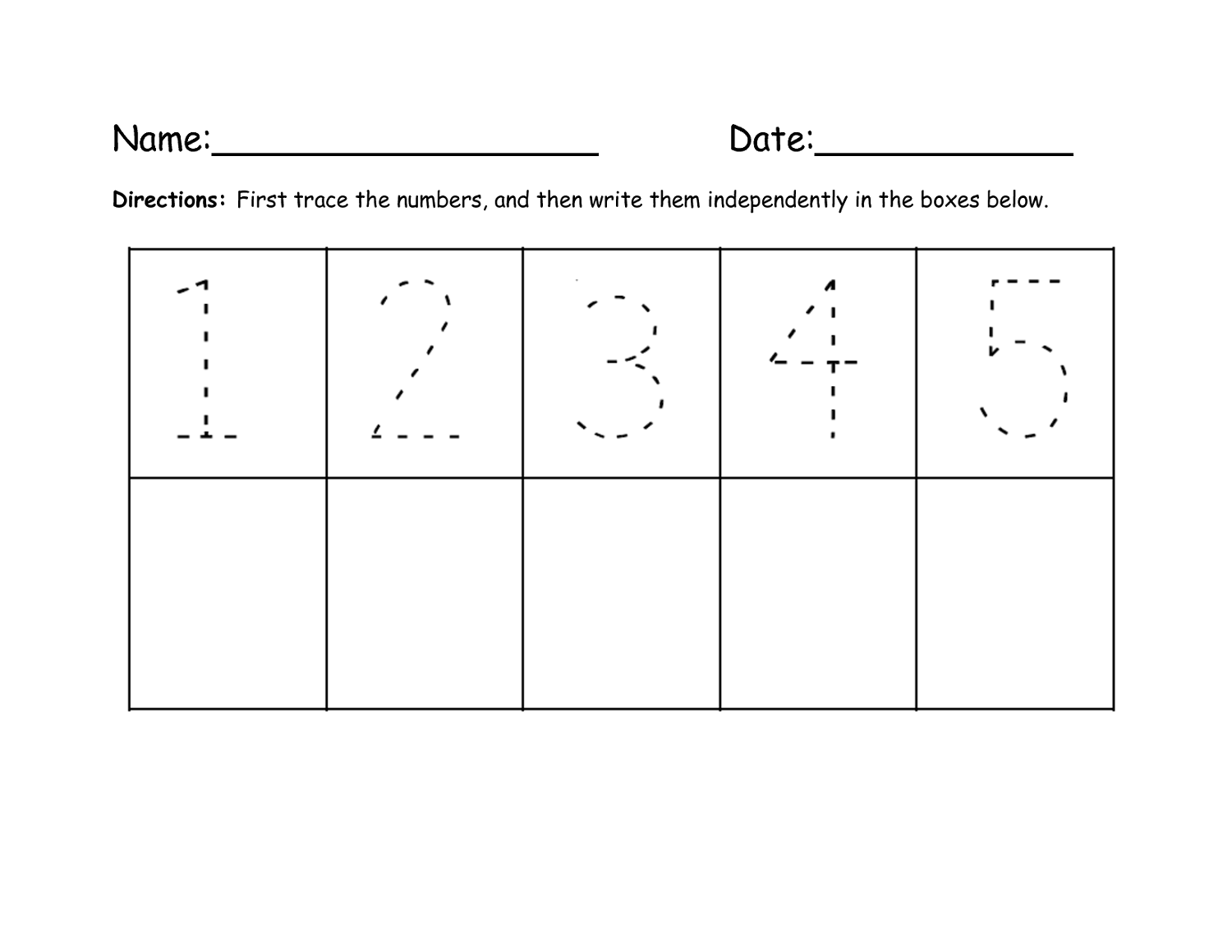 Tracing Numbers 1 5 For Kids Activity Shelter