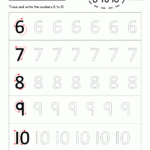 Tracing Numbers 6 10 Worksheets