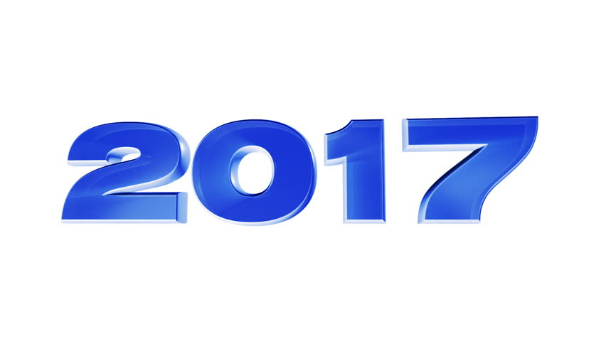 Video Animation Number 2017 In Blue Over White Video Animation Number 2017 In Blue Over White
