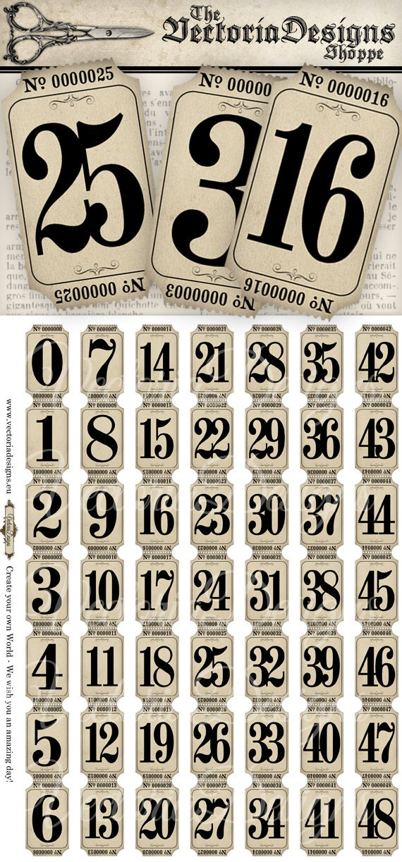 Vintage Tickets Strips With Numbers Vintage Hobby Crafting Vintage Tickets Strips With Numbers Vintage Hobby Crafting