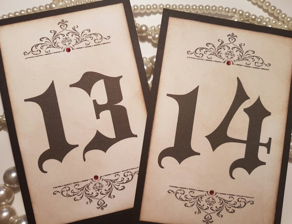 Wedding Table Numbers Halloween Wedding Gothic Wedding