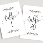 Wedding Table Numbers Printable Table Numbers Rustic Table