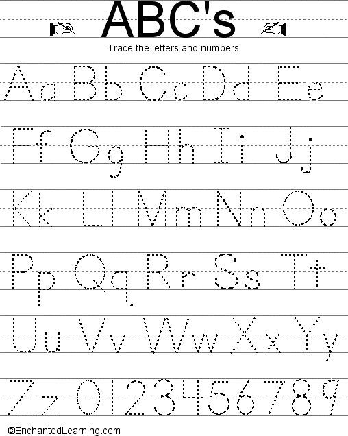 Writing Letters And Numbers Http EnchantedLearning 