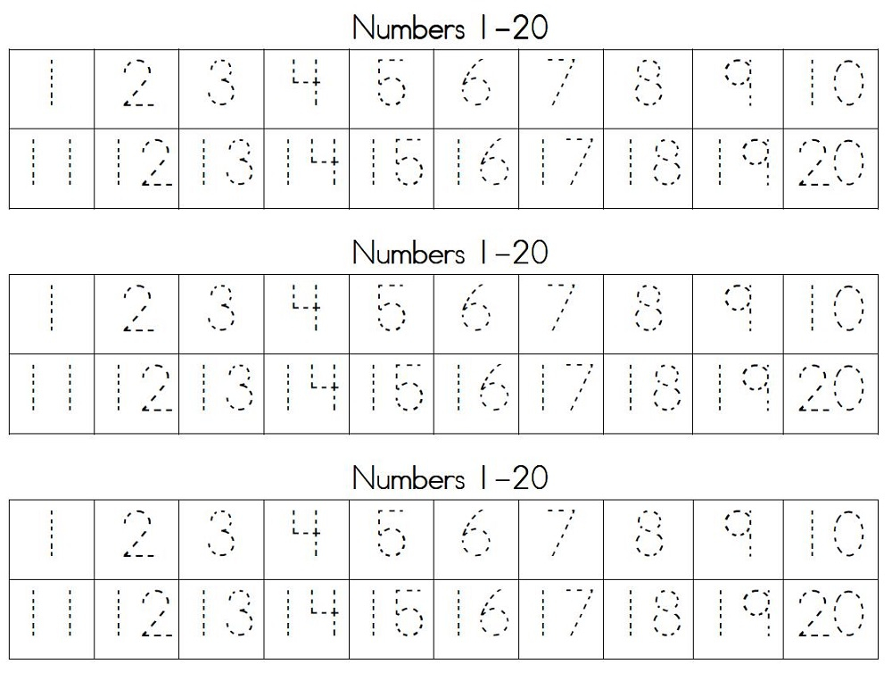 1 20 Number Tracing Learning Printable 1 20 Number Tracing Learning Printable