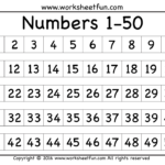 1 50 Number Chart Download Printable PDF Templateroller