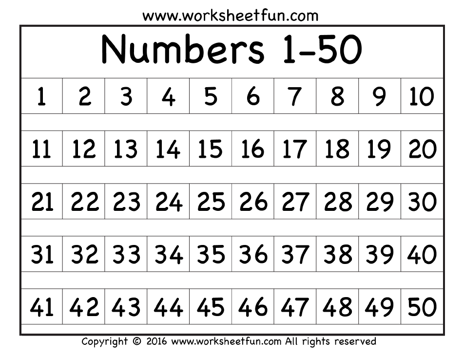 1 50 Number Chart Download Printable PDF Templateroller 1 50 Number Chart Download Printable PDF Templateroller
