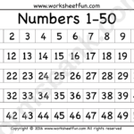 1 50 Number Chart Template Printable Pdf Download