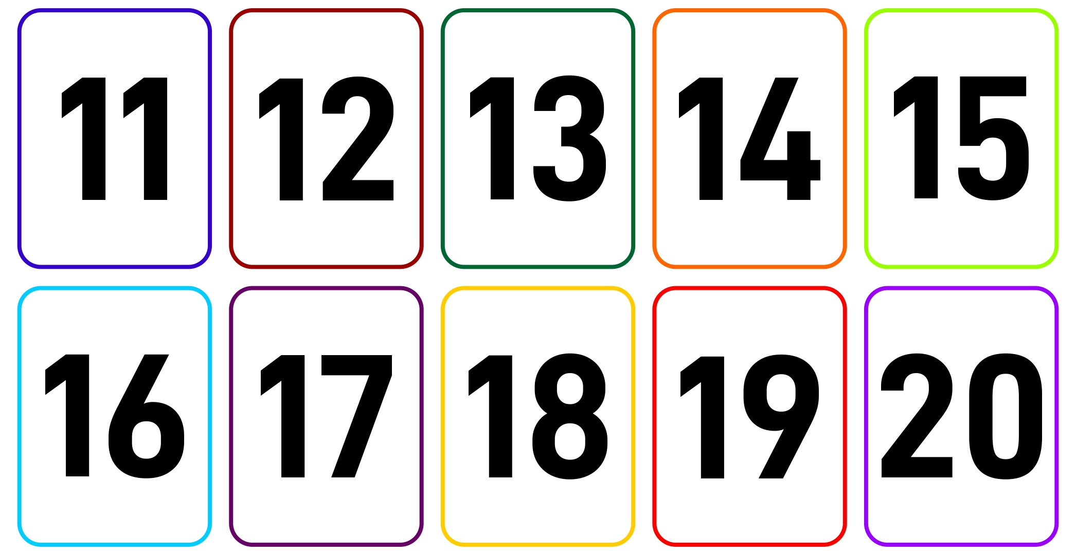 10 Best Large Printable Numbers 11 20 Printablee