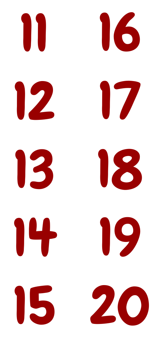 10 Best Large Printable Numbers 11 20 Printablee