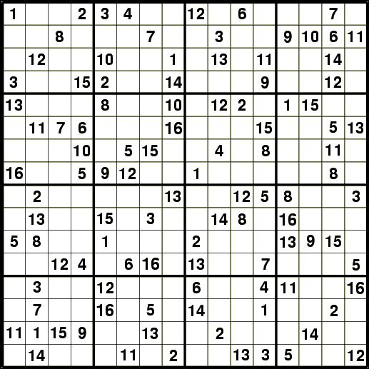 16×16 Sudoku Puzzle A Lot Of Numbers Sudoku Puzzles 16x16 Sudoku Puzzle A Lot Of Numbers Sudoku Puzzles