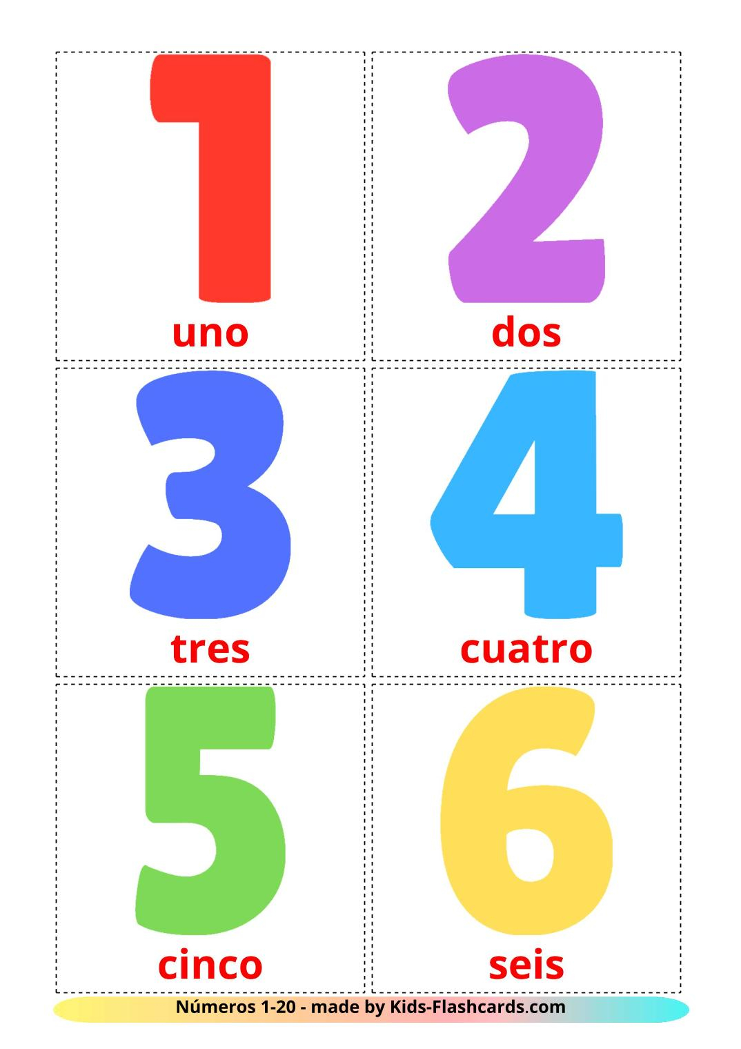 20 Free Numbers 1 20 Flashcards In Spanish PDF Files 20 Free Numbers 1 20 Flashcards In Spanish PDF Files