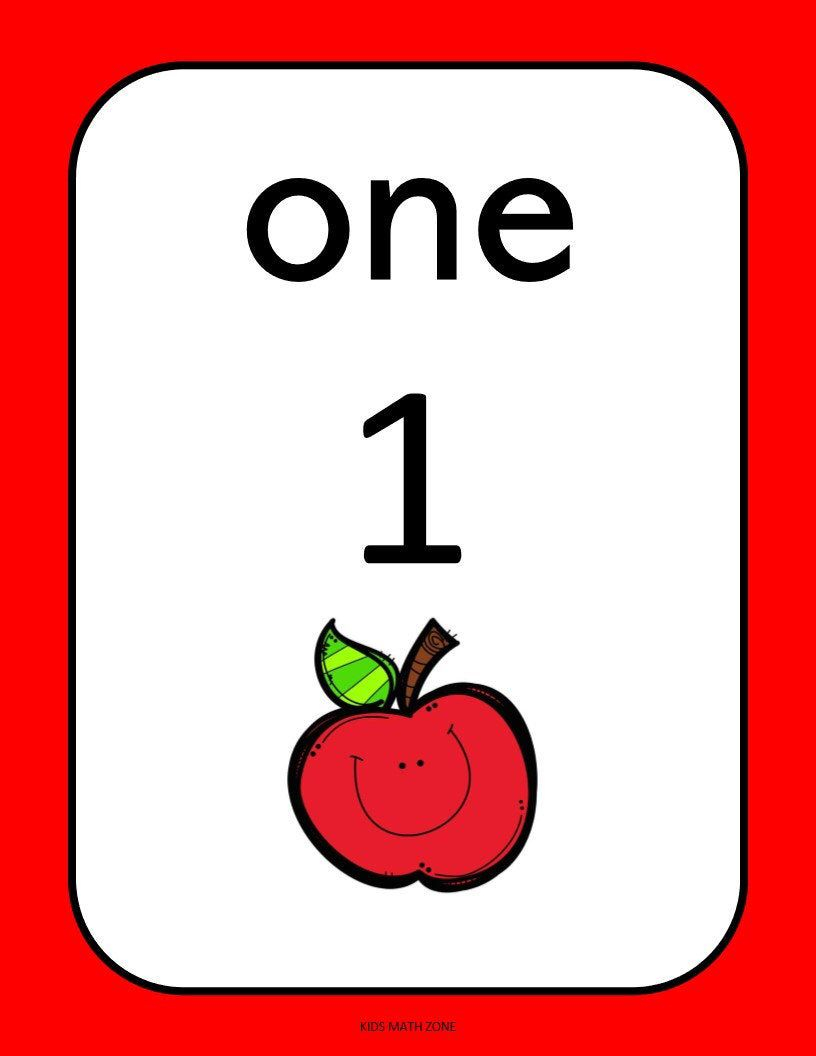 20 Printable Numbers Posters Happy Apple Numbers 1 20 