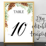 5x7 Printable Table Numbers TEMPLATE For Word