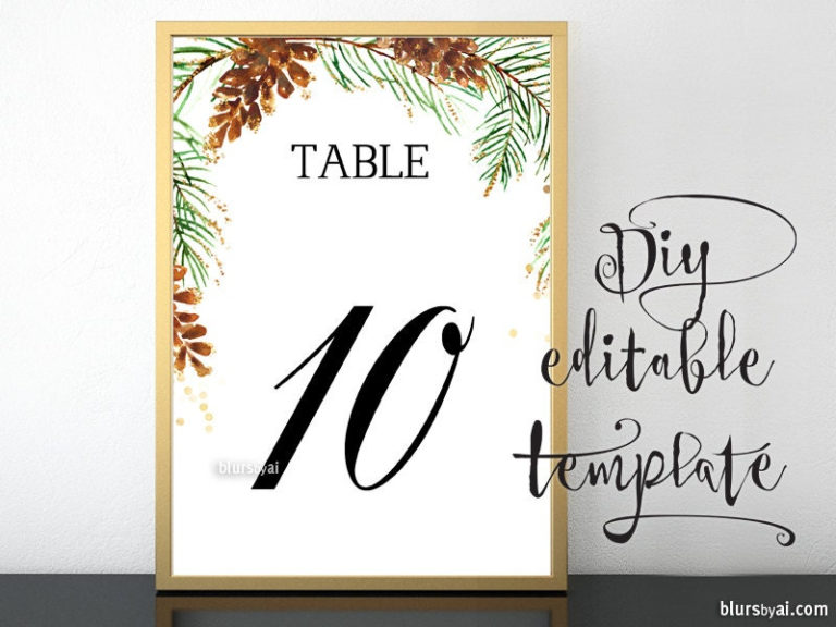 5x7 Printable Table Numbers TEMPLATE For Word