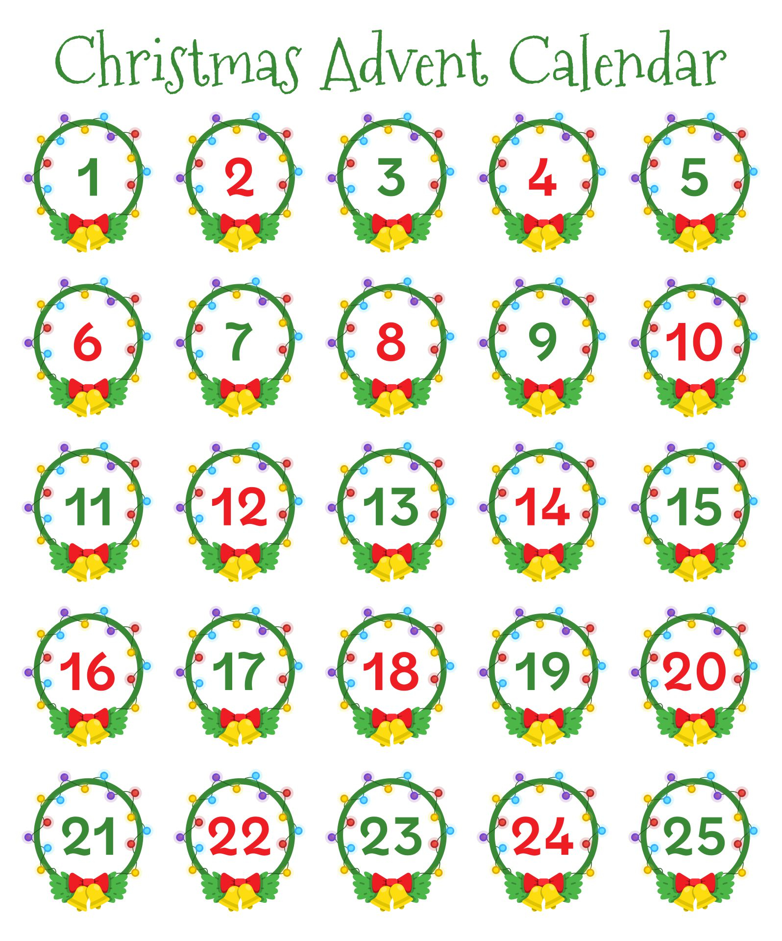 6 Best Christmas Countdown Number Printables Printablee 6 Best Christmas Countdown Number Printables Printablee