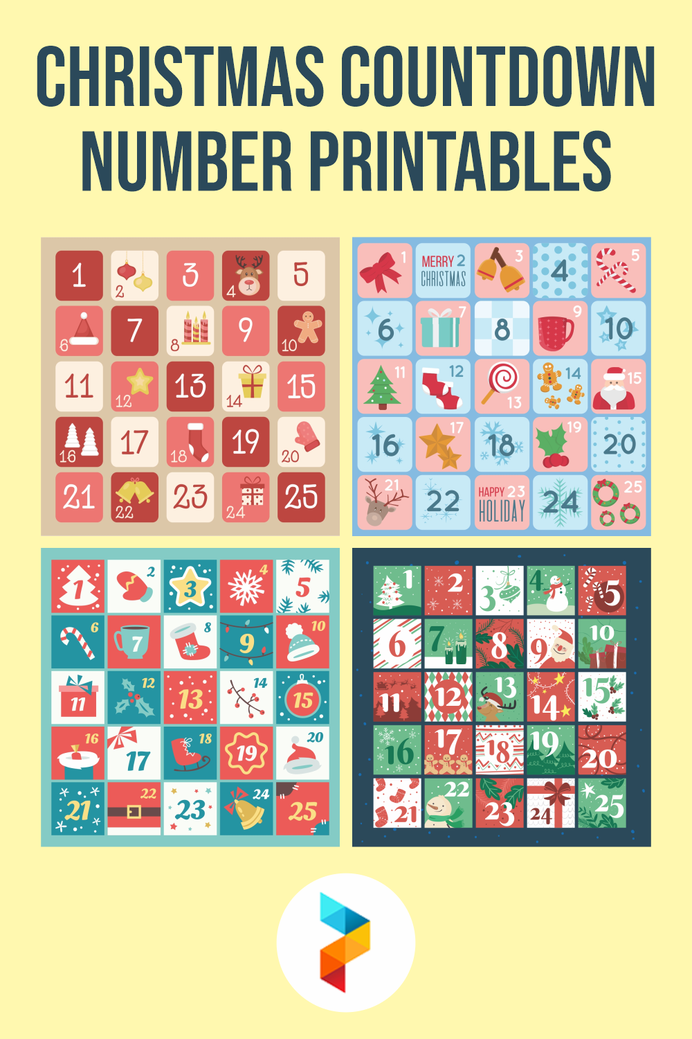 6 Best Christmas Countdown Number Printables Printablee