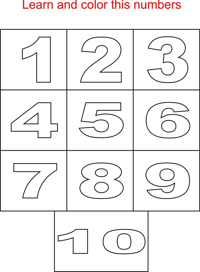 Basic Numbers Coloring Page For Kids Basic Numbers Coloring Page For Kids