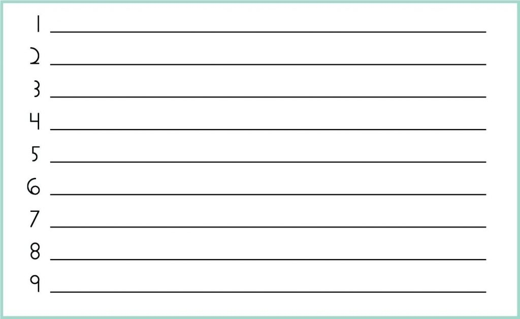 Blank Numbered List Template Examples And Forms Free 