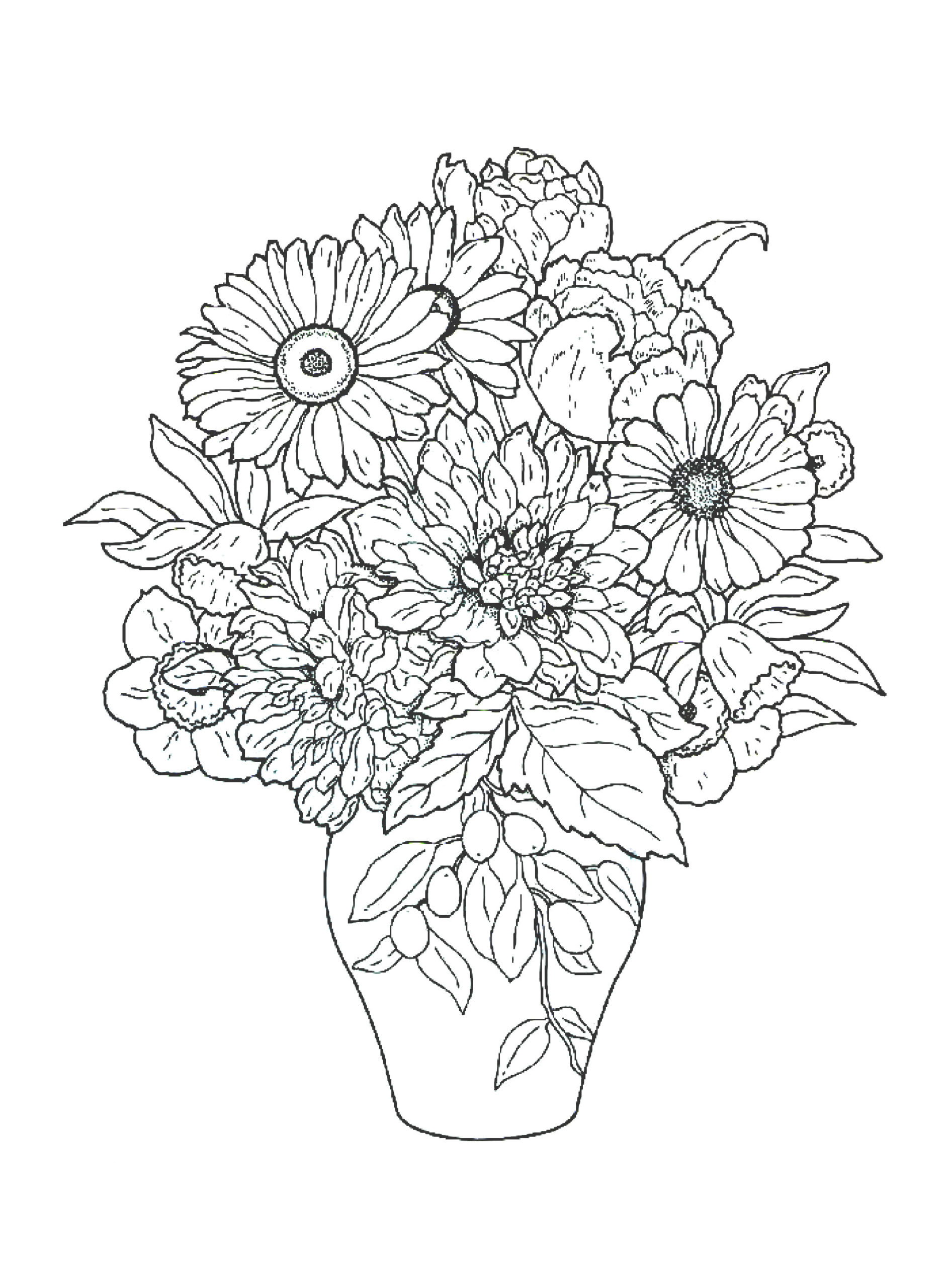 Bouquet Of Flowers Coloring Pages For Childrens Printable Bouquet Of Flowers Coloring Pages For Childrens Printable