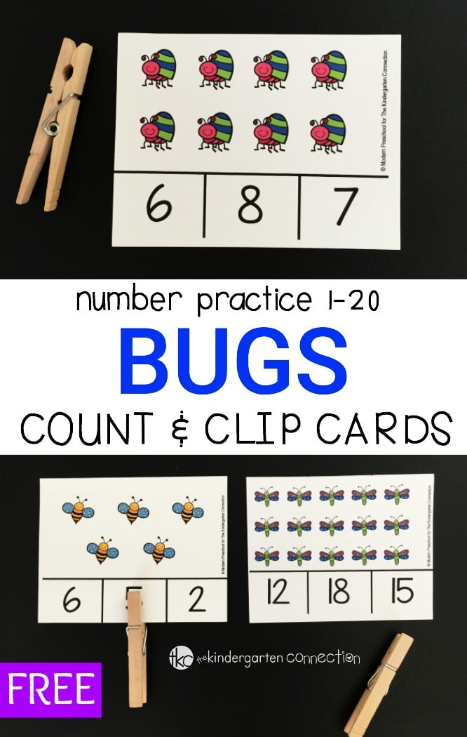 Bug Count And Clip Cards The Kindergarten Connection