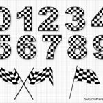 Checkered Numbers Svg Racelife Svg Racing Svg Racing Life