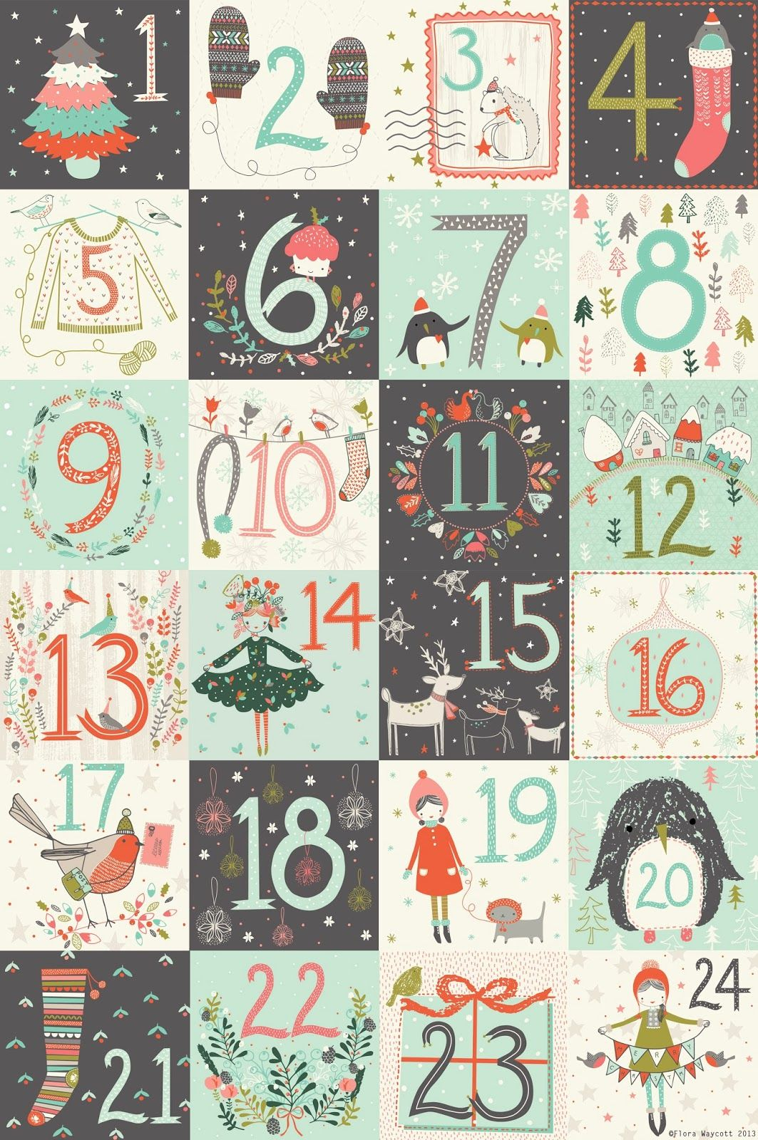 Christmas Advent Calendar Numbers Printable And Lots Of 