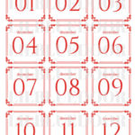 Christmas Advent Calendar Printable Numbers 1 25 Red And