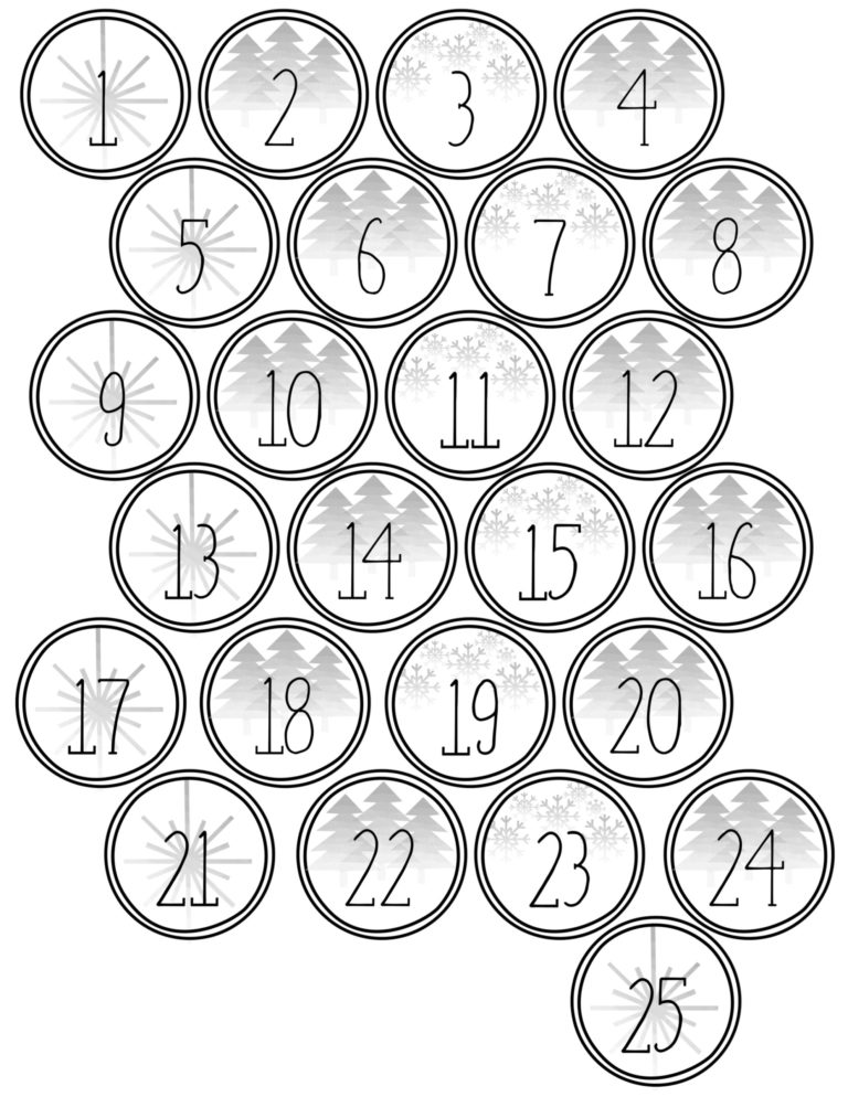 Christmas Advent Calendar Printable Numbers Paper Trail