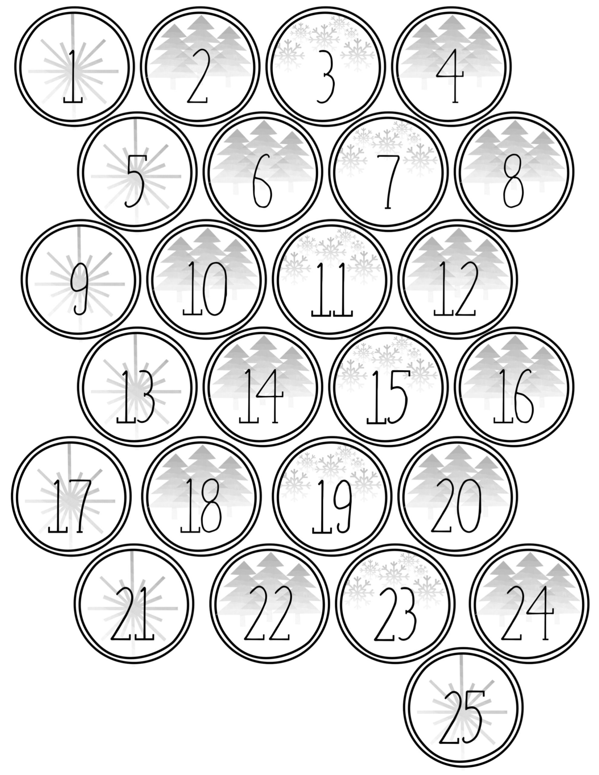 Christmas Advent Calendar Printable Numbers Paper Trail Christmas Advent Calendar Printable Numbers Paper Trail