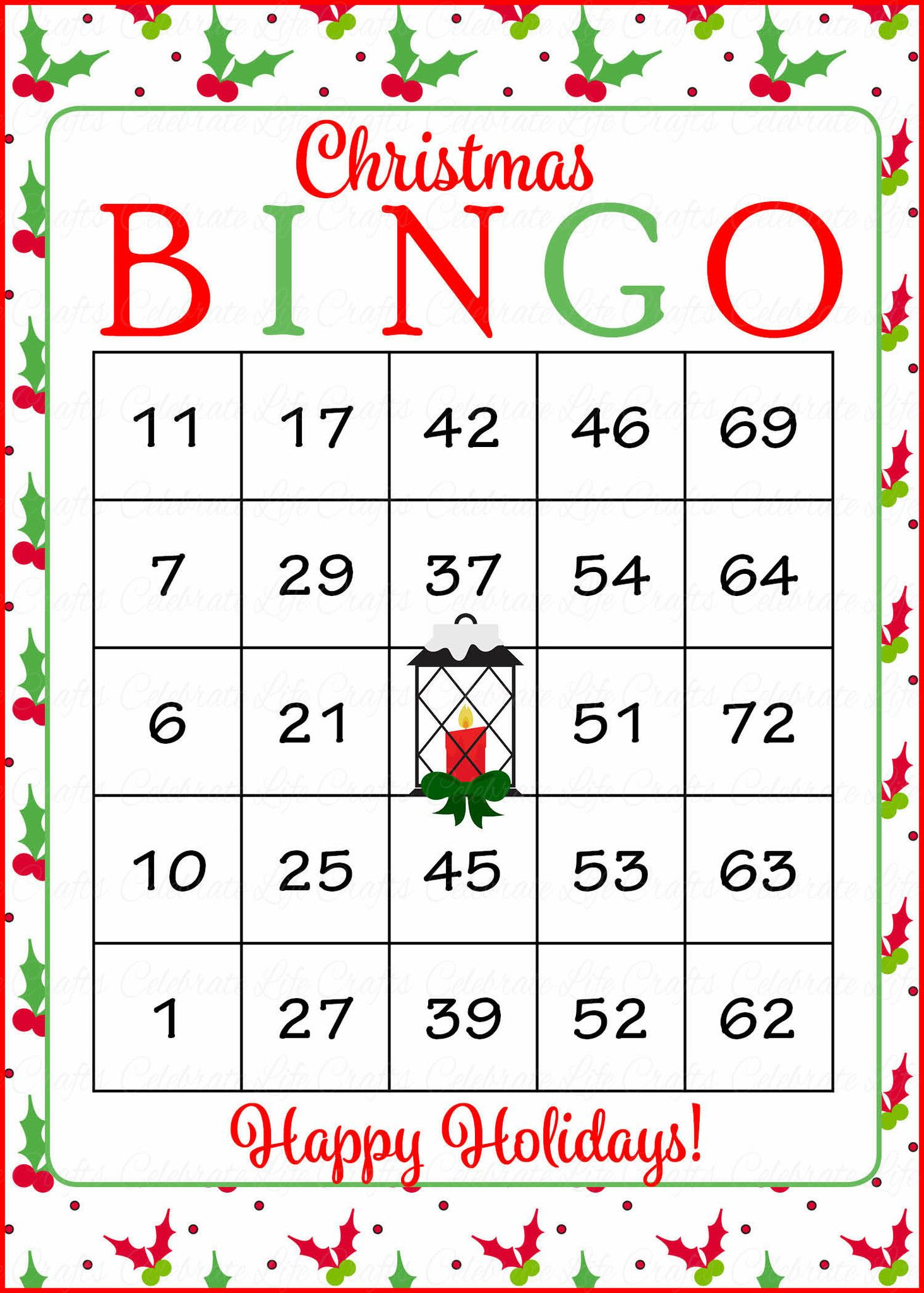 Christmas Bingo Cards Printable Download Christmas 