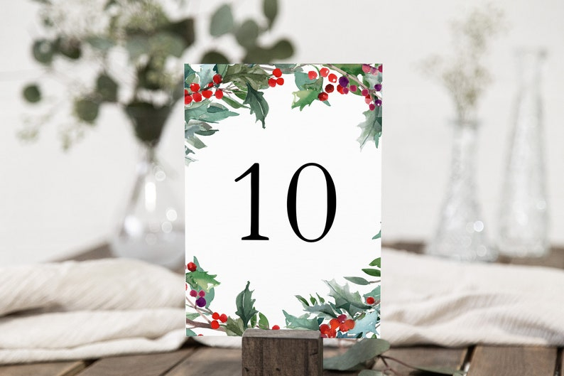 Christmas Table Numbers Printable Table Numbers Template 