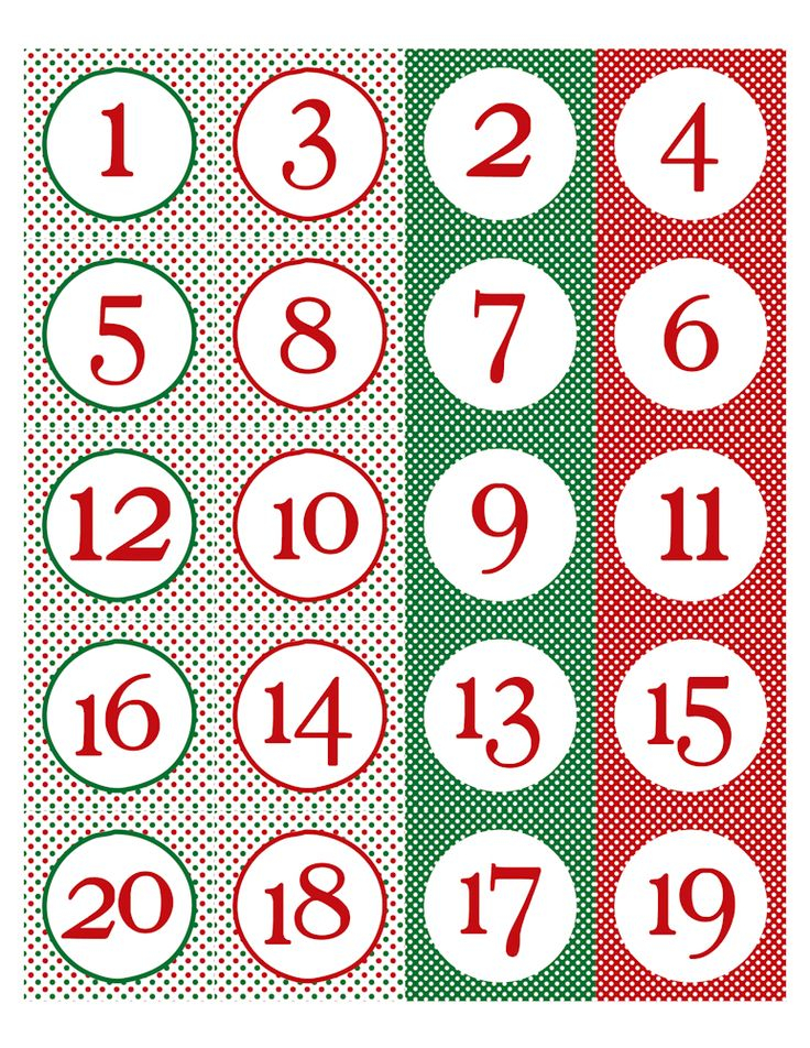 ChristmasNumbers Chocolate Advent Calendar Printable ChristmasNumbers Chocolate Advent Calendar Printable