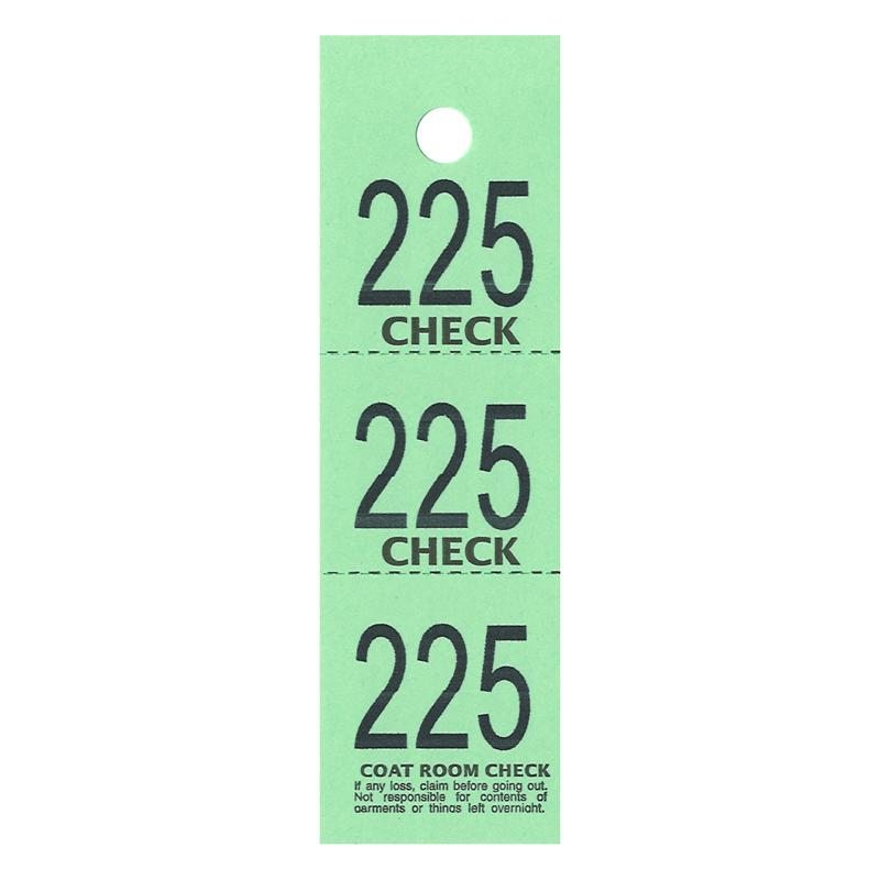 Coat Check Tickets 3 Part Box Doolins