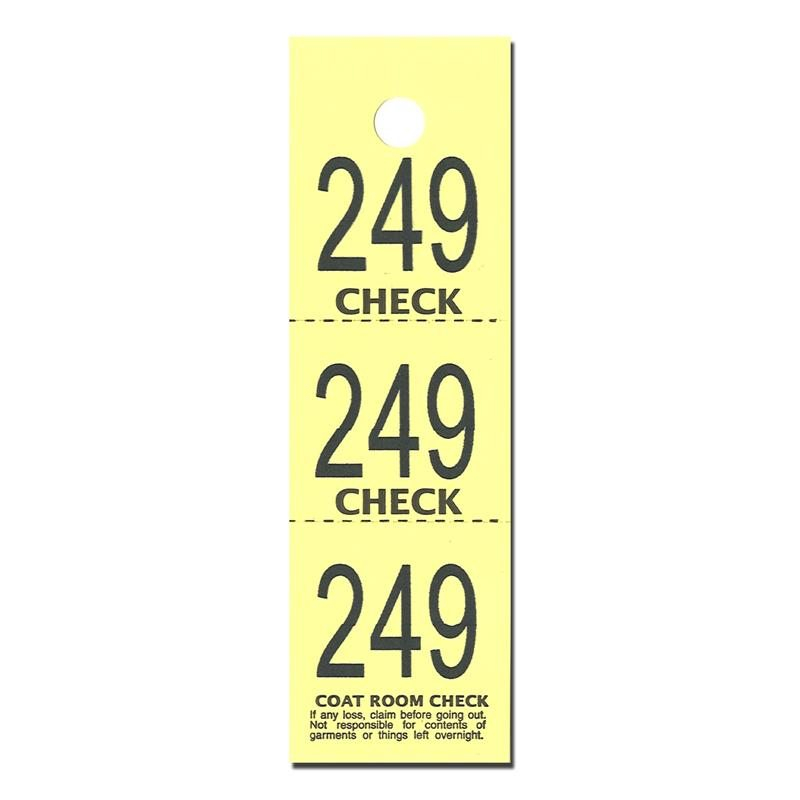 Coat Check Tickets 3 Part Box Doolins Coat Check Tickets 3 Part Box Doolins