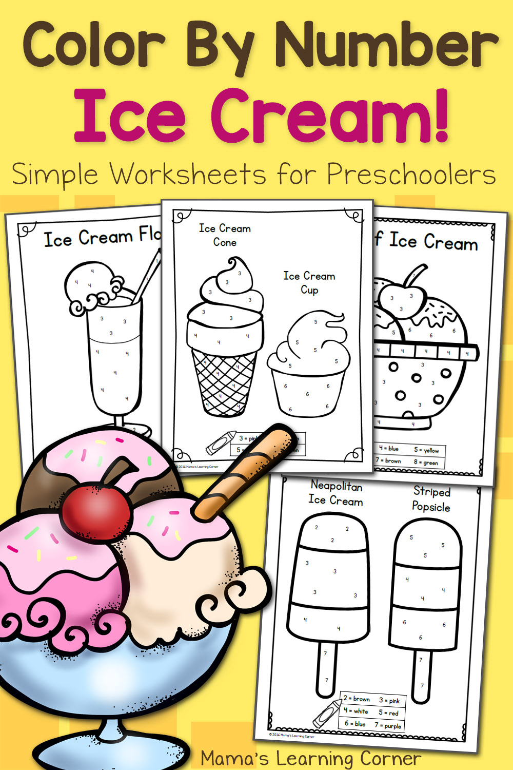 Color By Number Worksheets For Preschool Ice Cream Color By Number Worksheets For Preschool Ice Cream