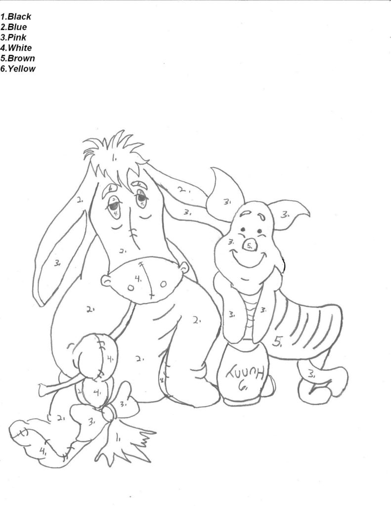 Coloring Pages Disney Color By Numbers Coloring Pages 