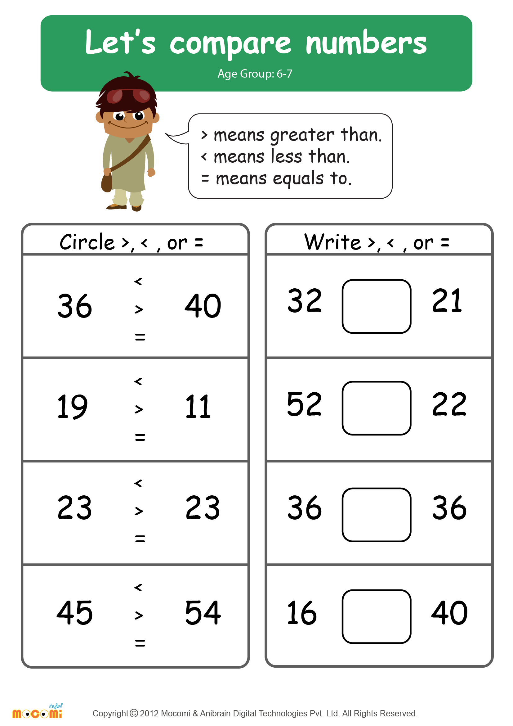 Compare Numbers Worksheet Math For Kids Mocomi Compare Numbers Worksheet Math For Kids Mocomi