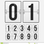 Countdown Timer White Color Mechanical Scoreboard Stock