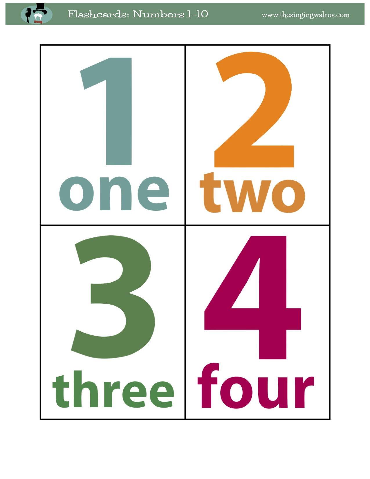 Counting Numbers With Flashcards By The Singing Walrus Counting Numbers With Flashcards By The Singing Walrus