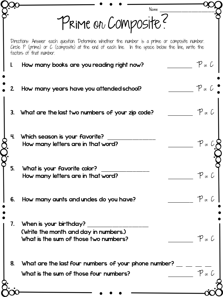 Crafting Connections Prime And Composite Anchor Chart