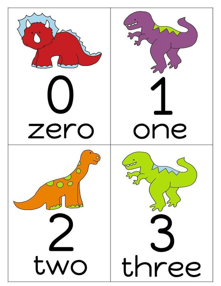Dinosaur Number Flashcards 0 20 Flashcards For Kids