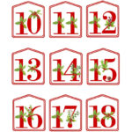 DIY Christmas Advent Calendar Red Printable Numbers 1 25