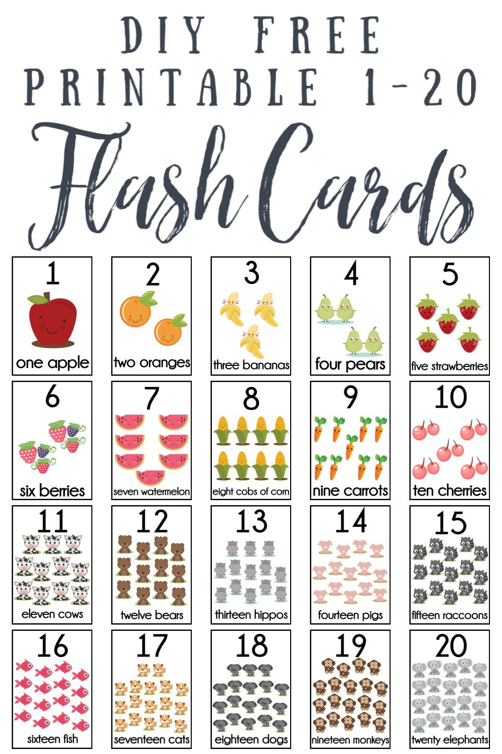 DIY Number Flash Cards FREE Printable Printable Flash 