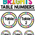 EDITABLE Table Numbers Black And Brights Classroom Decor