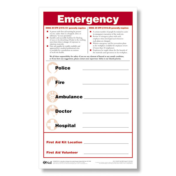 Emergency Numbers Poster Emergency Posters Emergency Numbers Poster Emergency Posters
