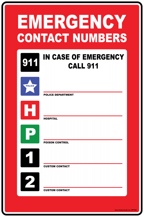 Emergency Phone Number Poster Industry Visuals Emergency Phone Number Poster Industry Visuals