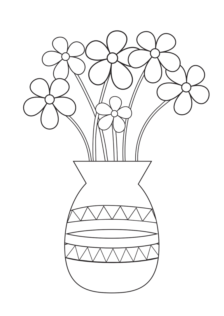 Flowers In A Vase Coloring Pages