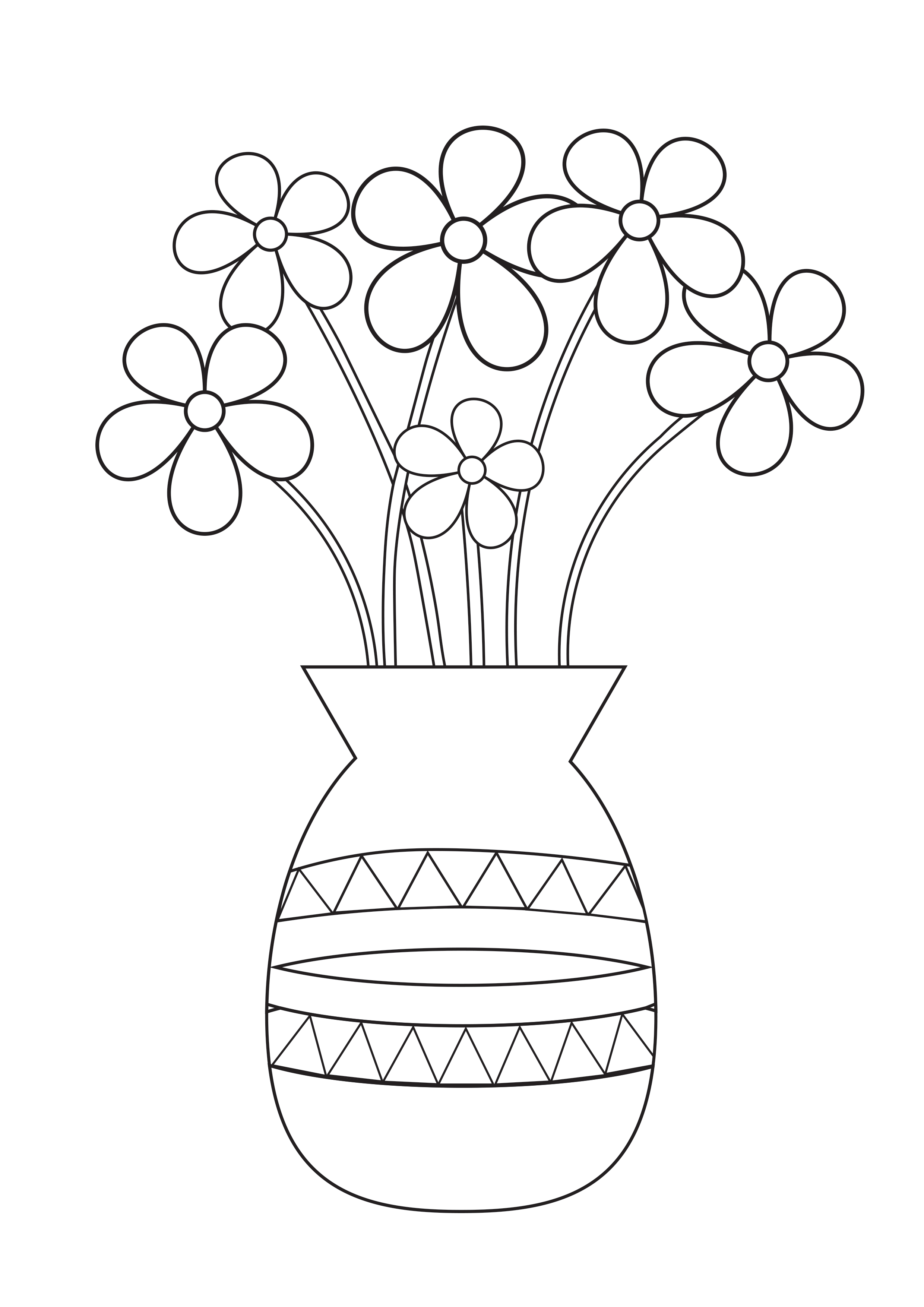 Flowers In A Vase Coloring Pages